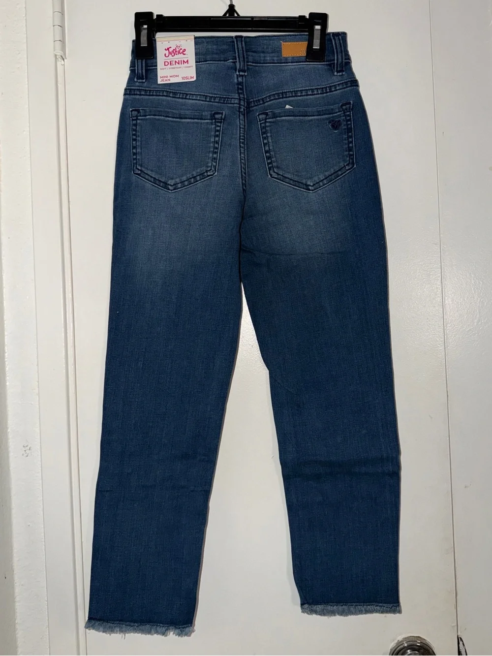 Justice Girls Dark Blue Embellished Jeans with Pink Accents